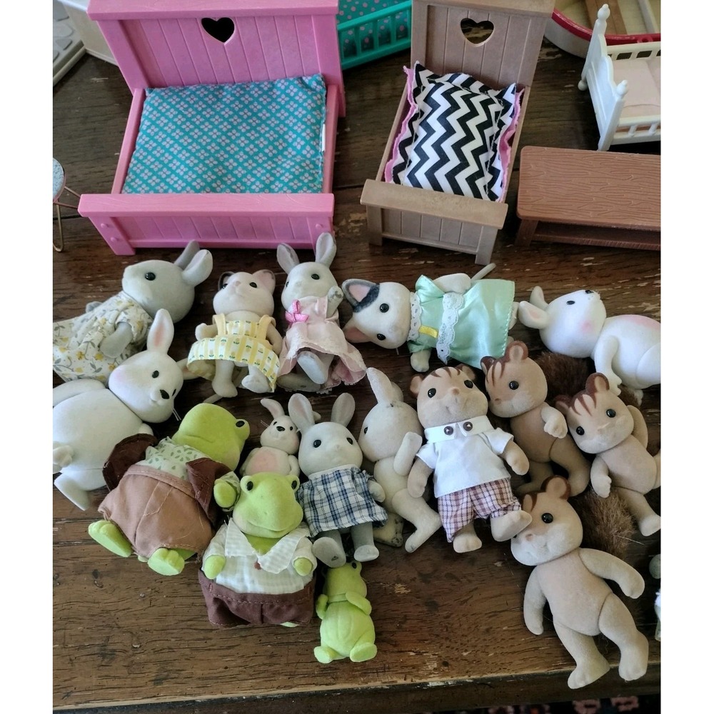 Calico Critters Vandyke Turtle Family Sylvanian Rare Floral Furniture And Acces.